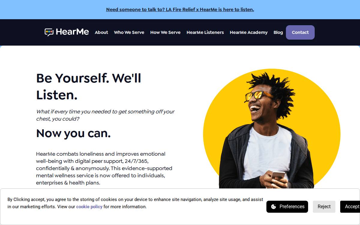 HearMe website preview