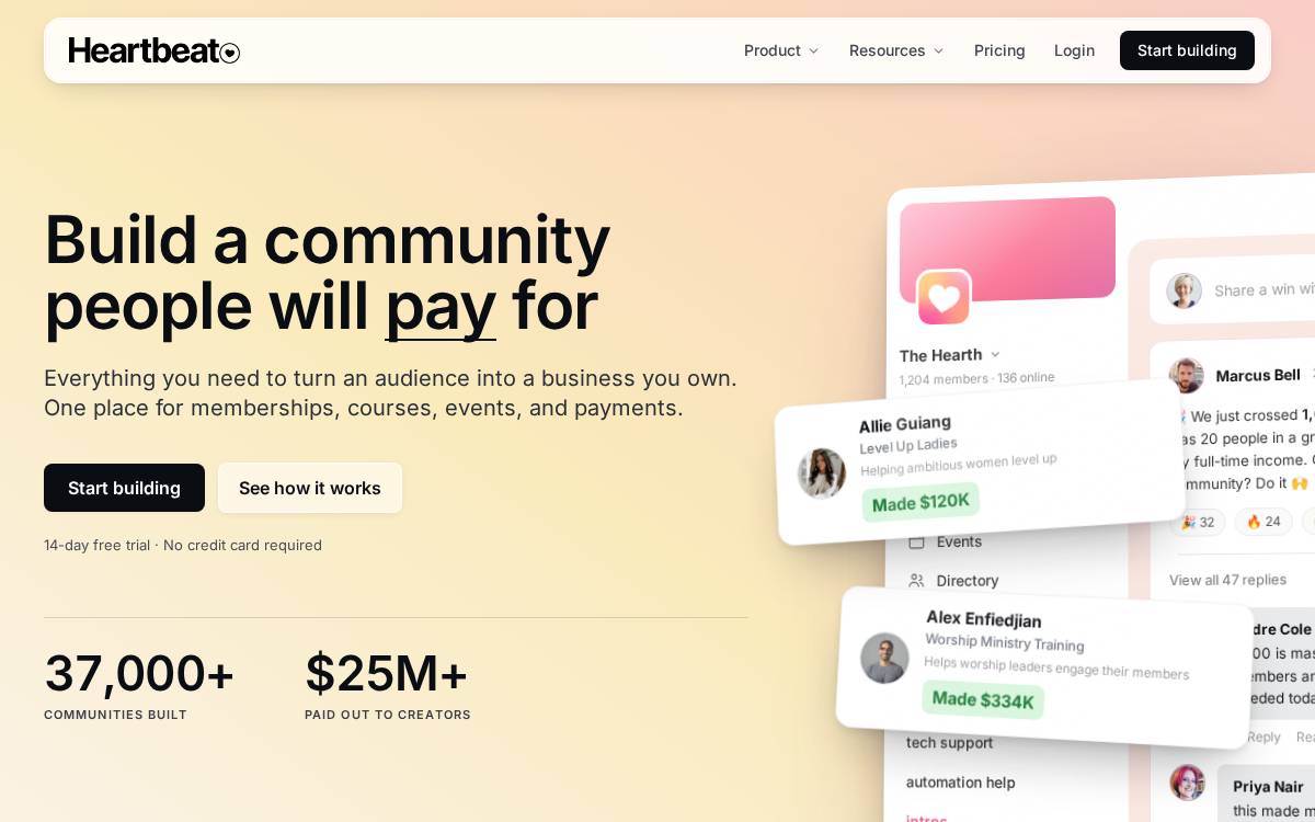 Heartbeat website preview