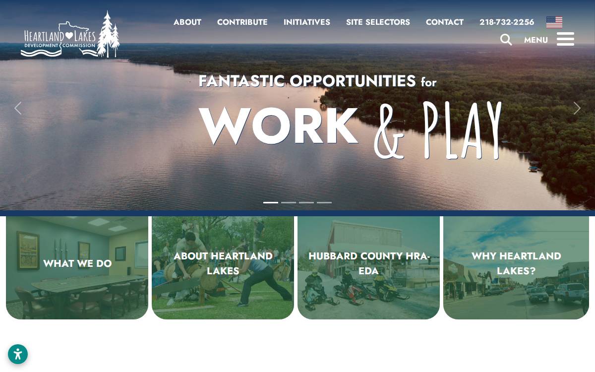 Heartland Lakes Development Commission website preview