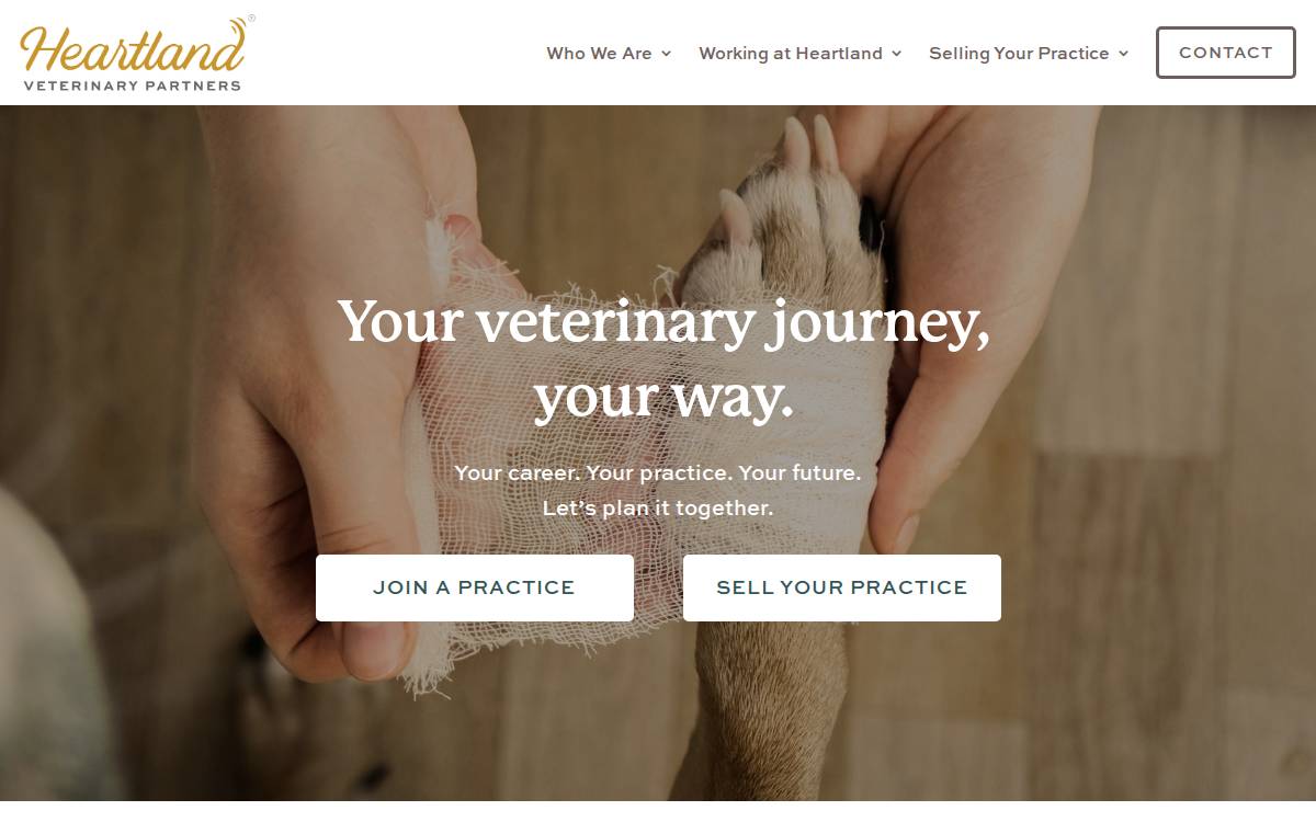 Heartland Veterinary Partners website preview