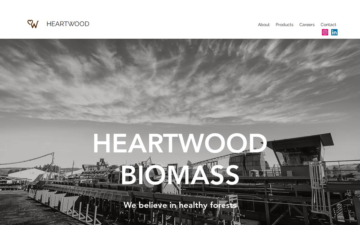 Heartwood Biomass website preview