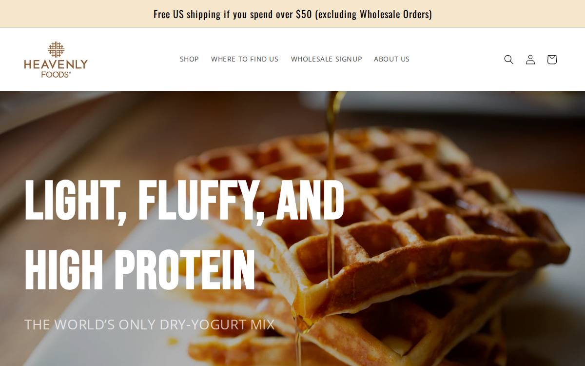 Heavenly Foods website preview