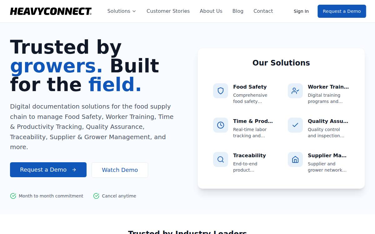 HeavyConnect website preview