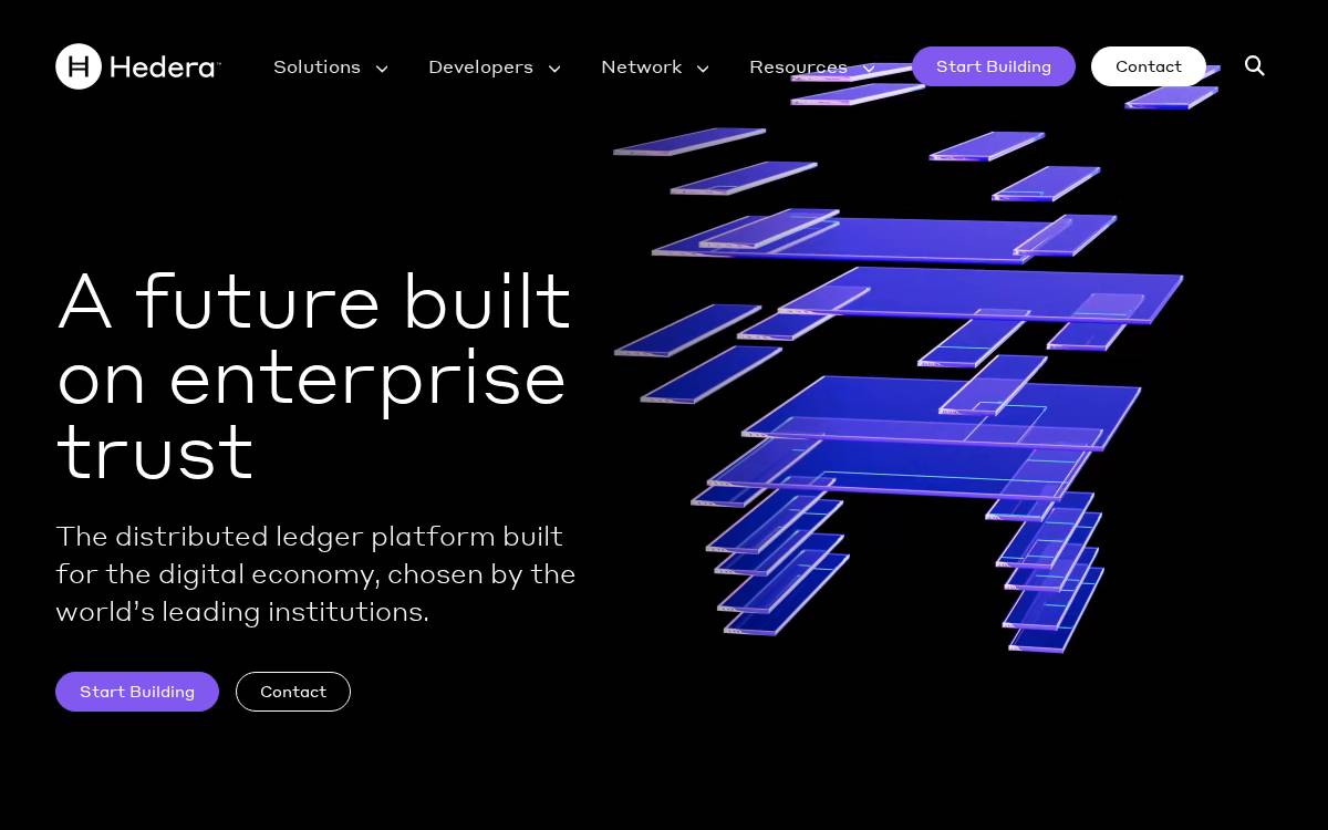 Hedera Hashgraph website preview