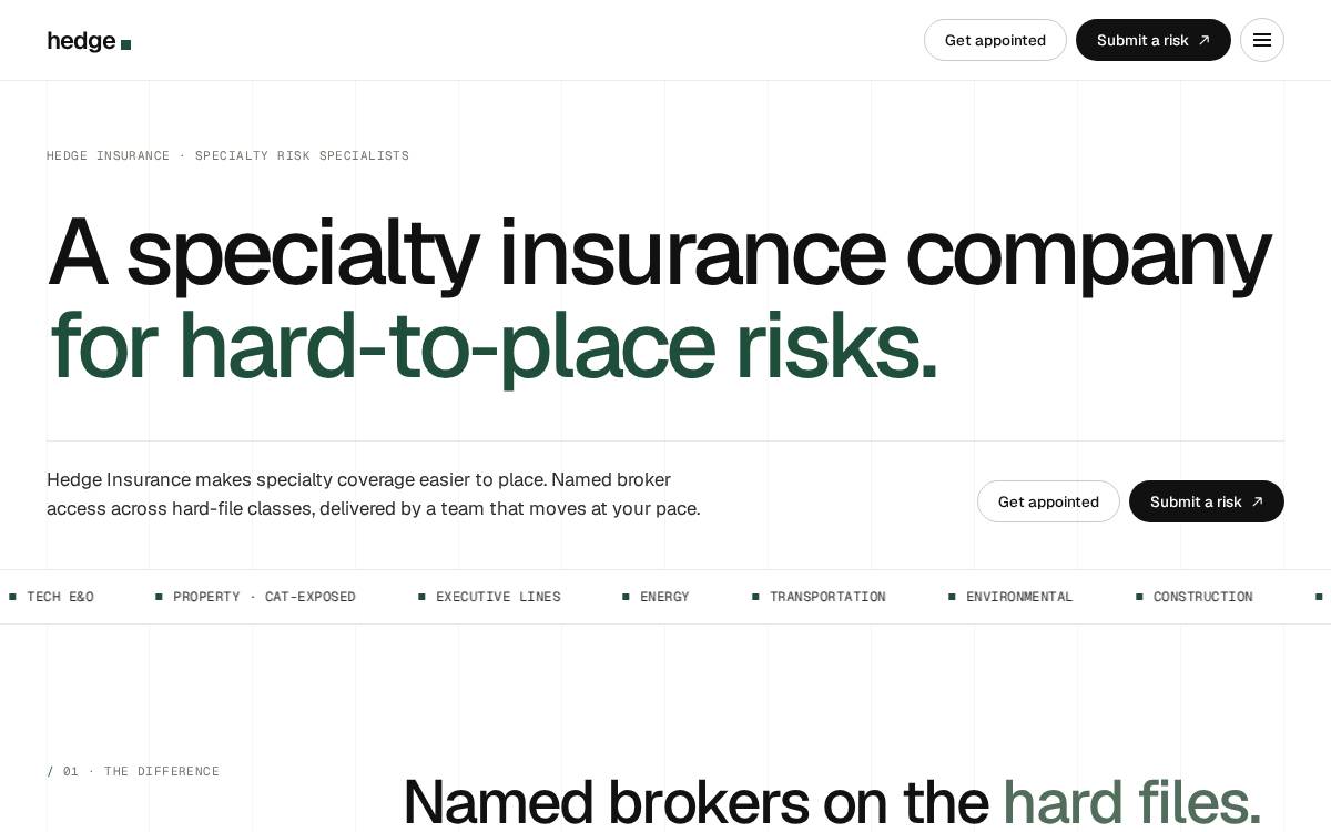 Hedge website preview
