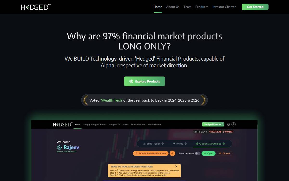 Hedged website preview