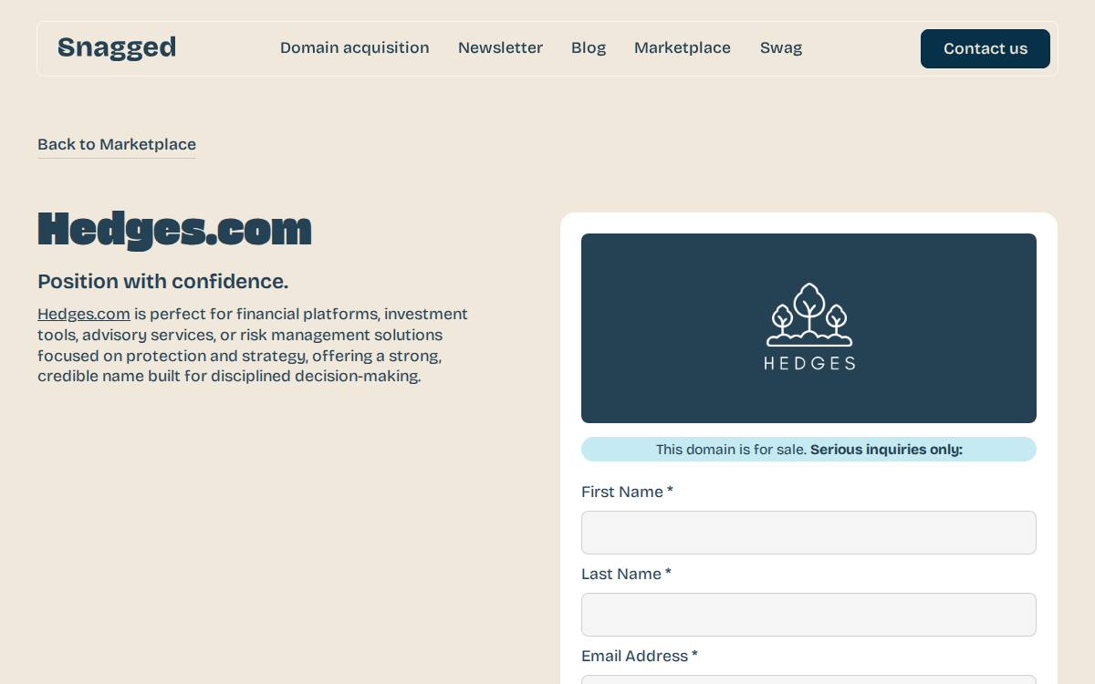 Hedges website preview