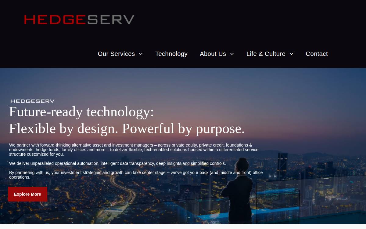 HedgeServ website preview