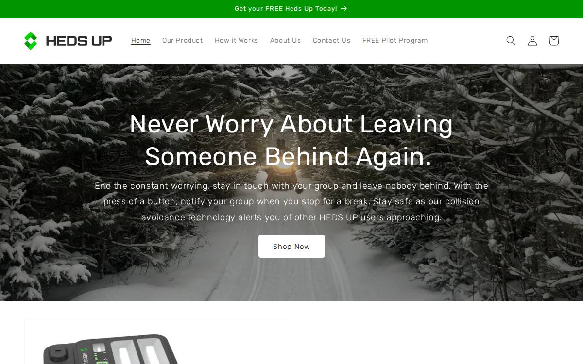 Heds Up Website website preview