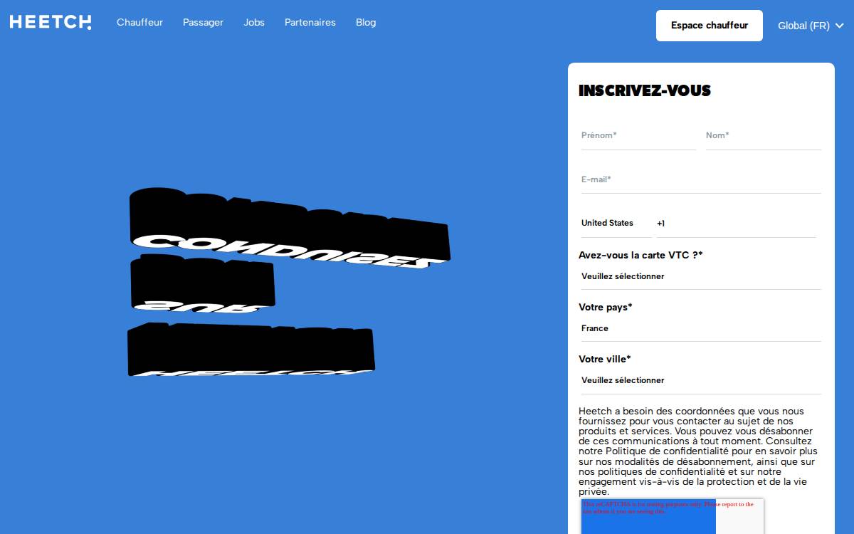 Heetch website preview