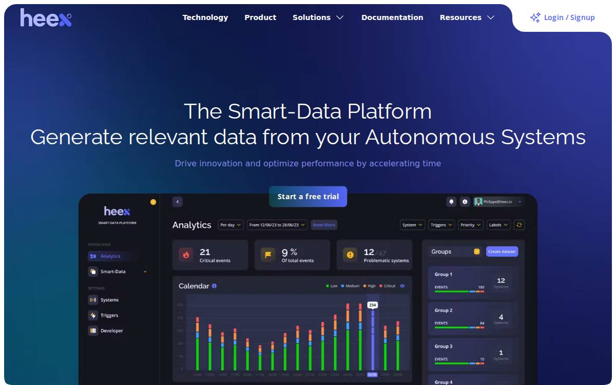 Heex Technologies website preview