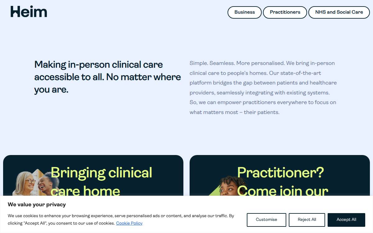 Heim Health website preview