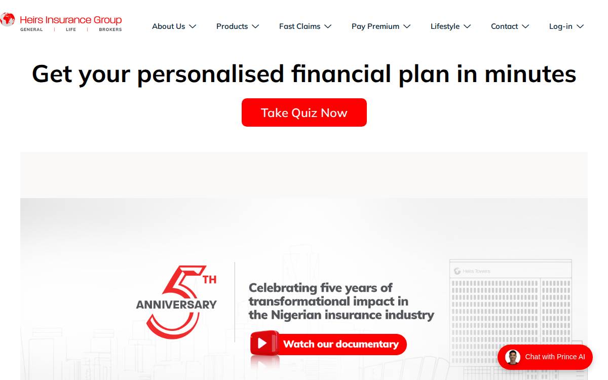 Heirs Insurance Group website preview