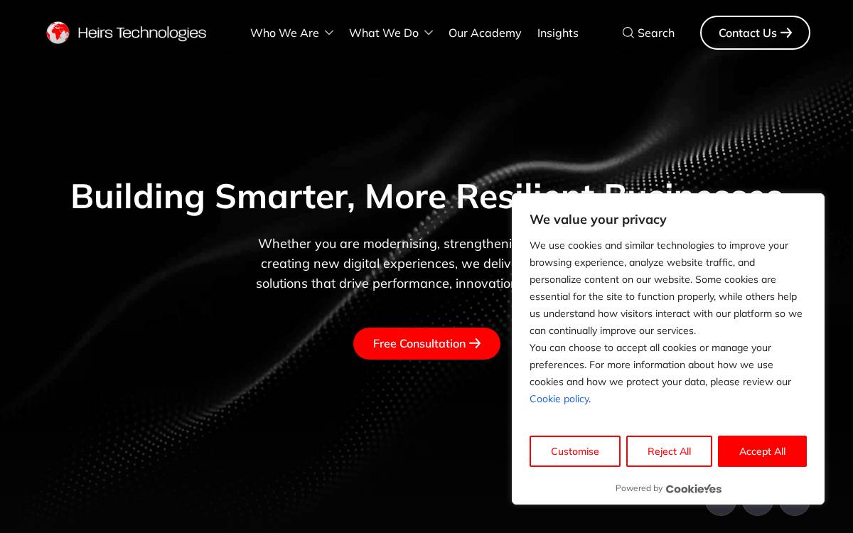 Heirs Technologies website preview