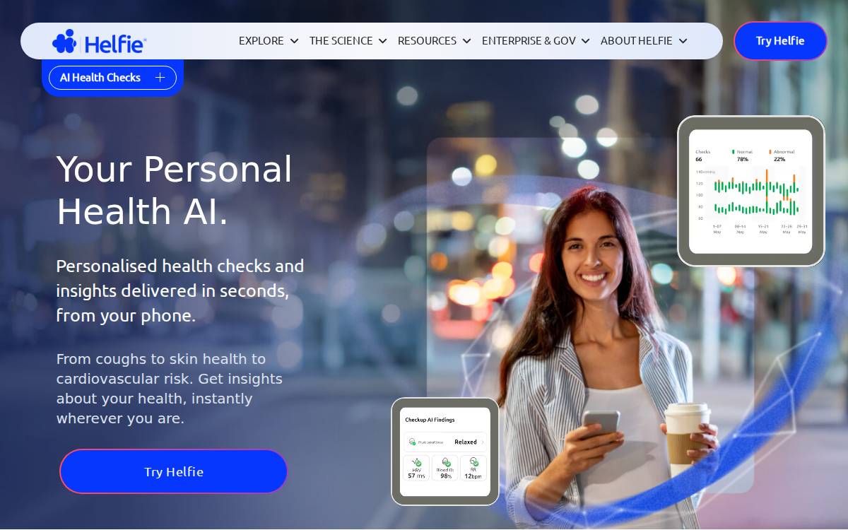 Helfie website preview