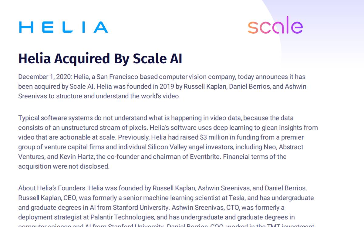 Helia website preview