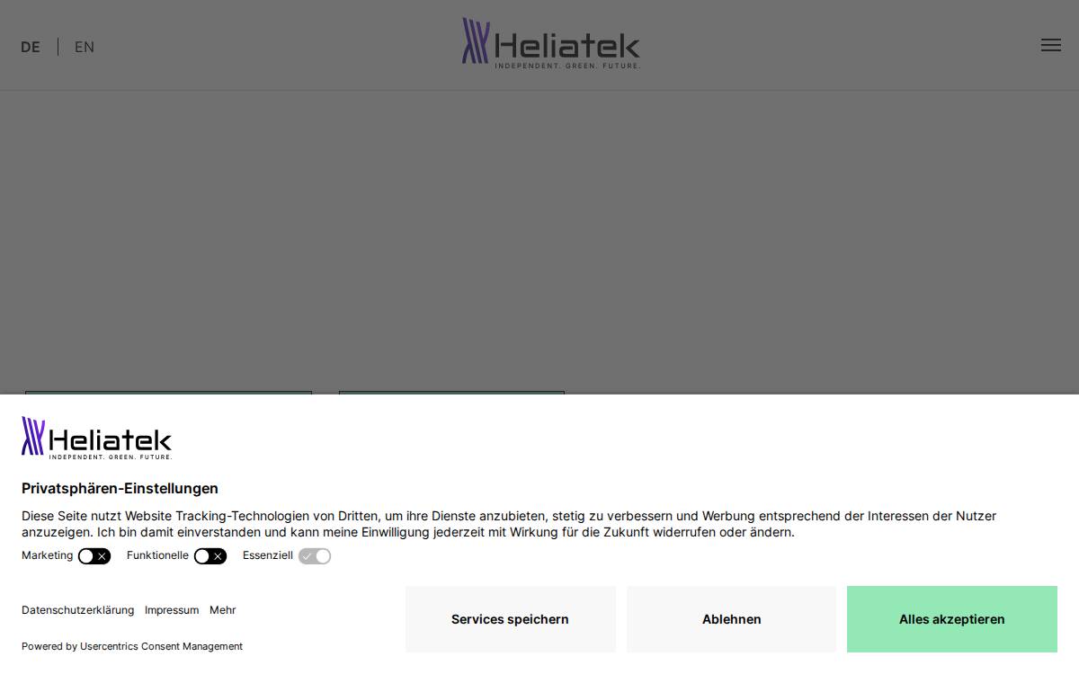 Heliatek website preview