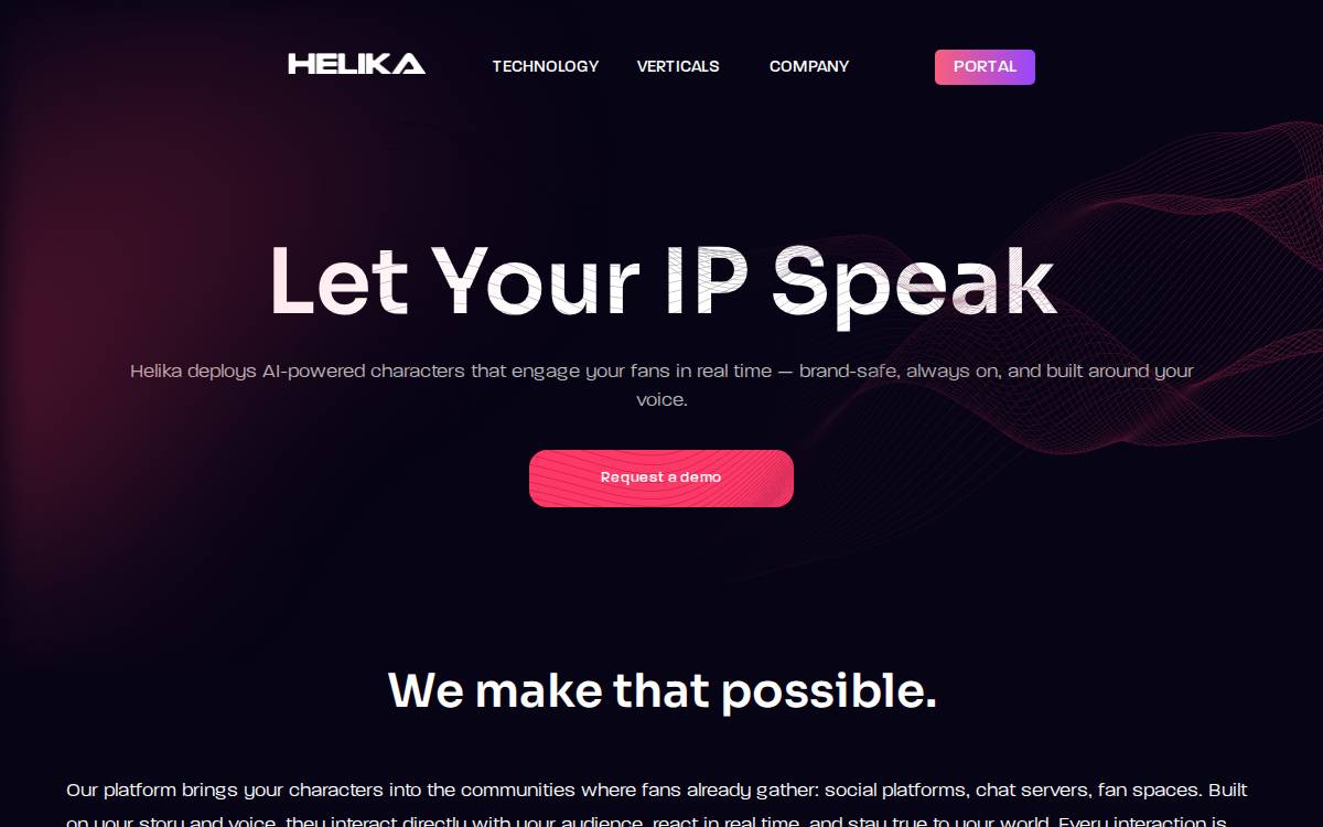 Helika website preview
