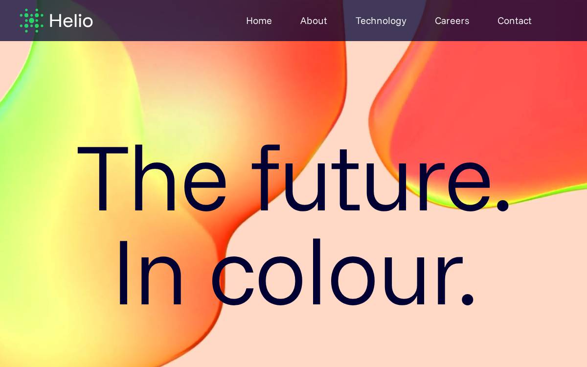 Helio Display Materials website preview