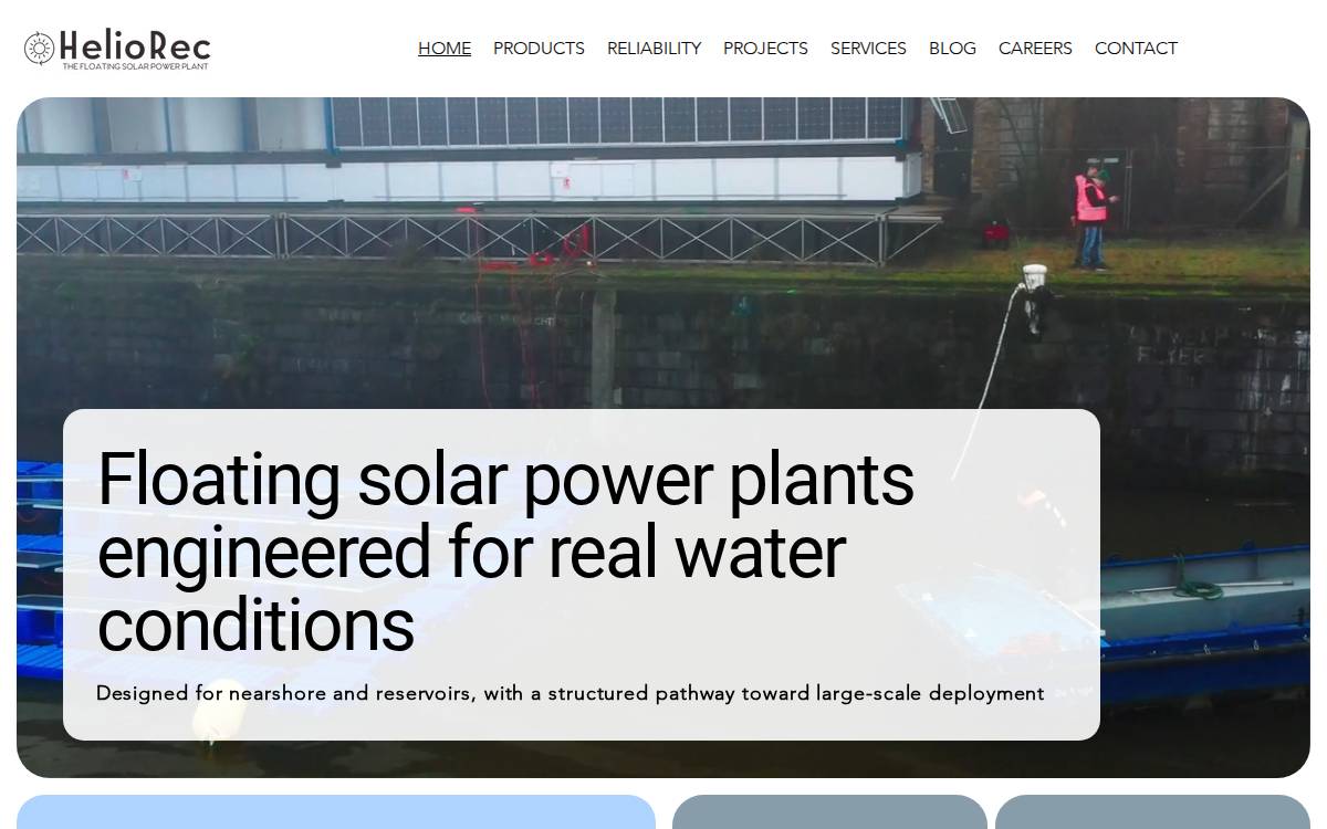 HelioRec website preview