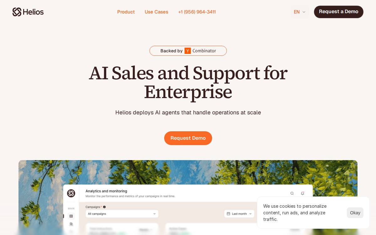 Helios website preview