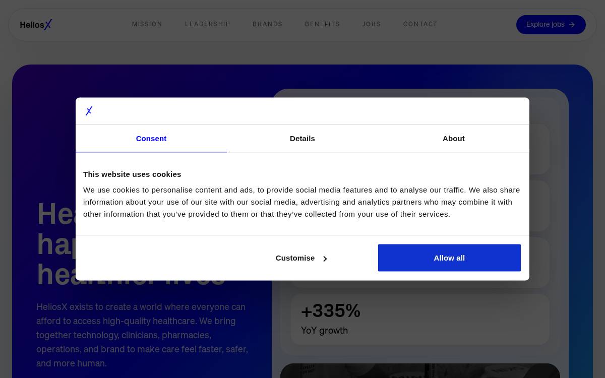 HeliosX website preview