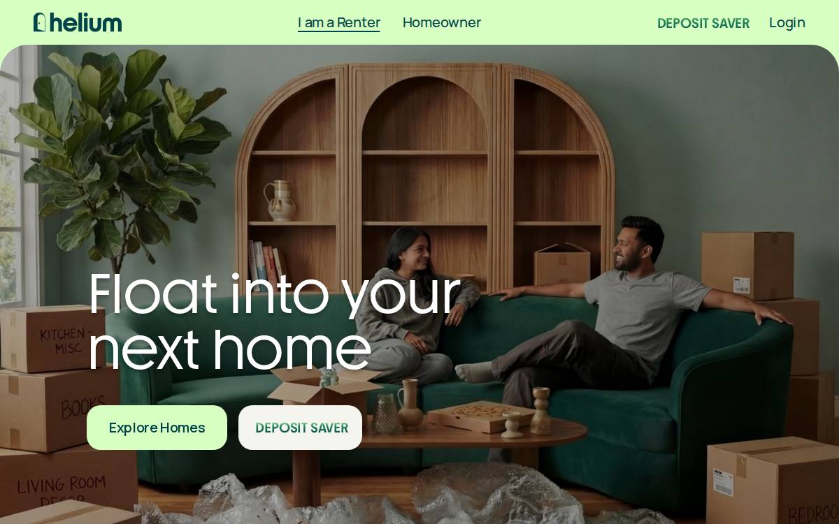 Helium Homes Marketplace website preview
