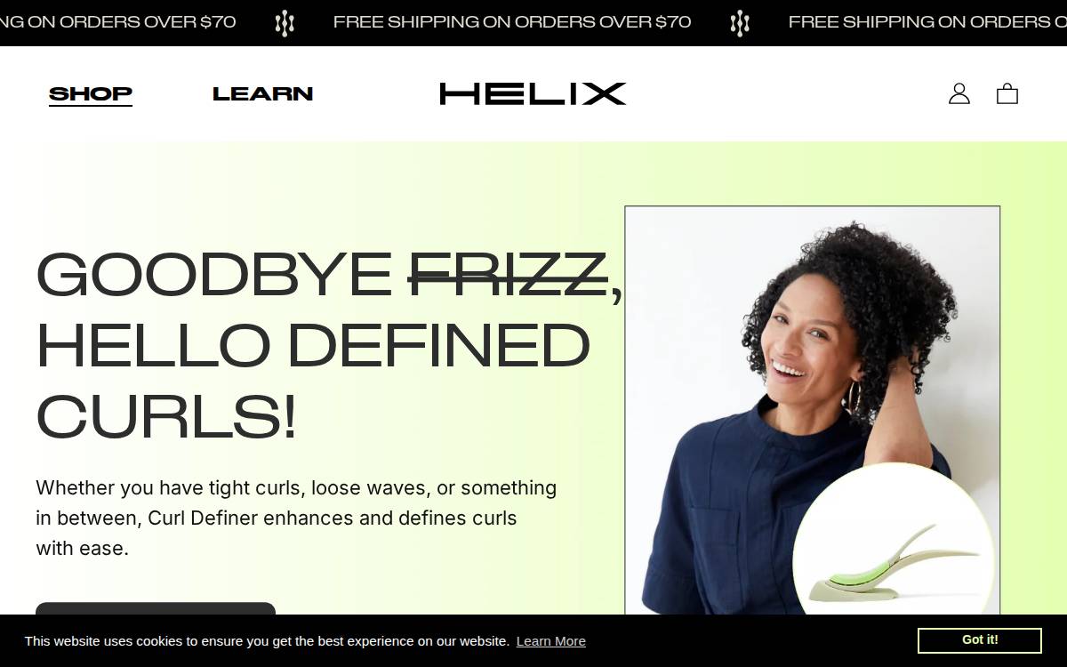 Helix Hair Labs website preview