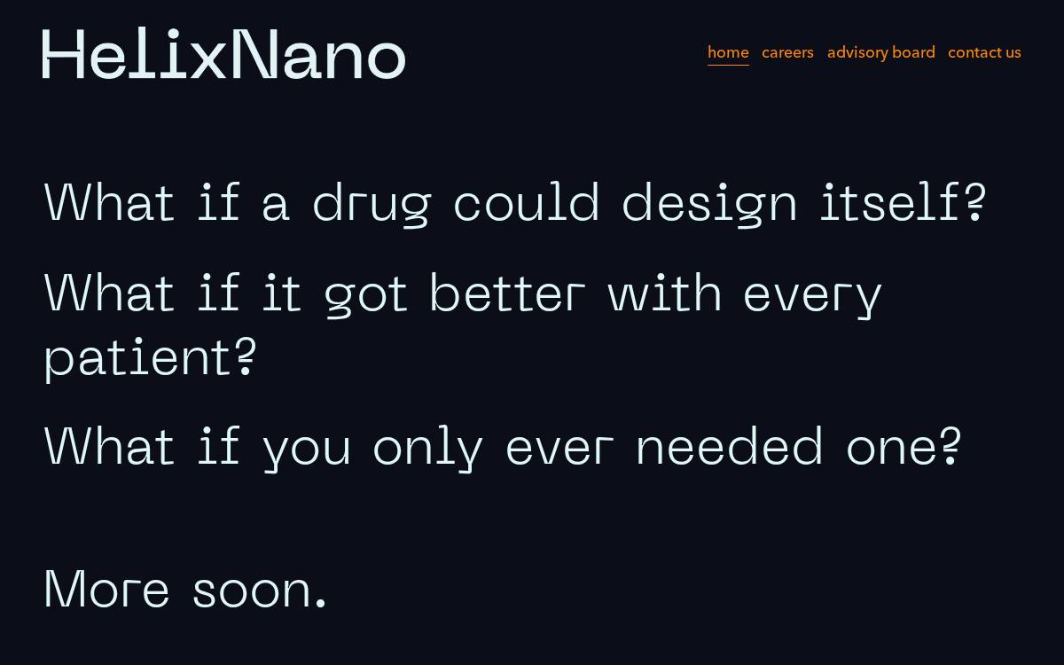 Helix Nanotechnologies website preview