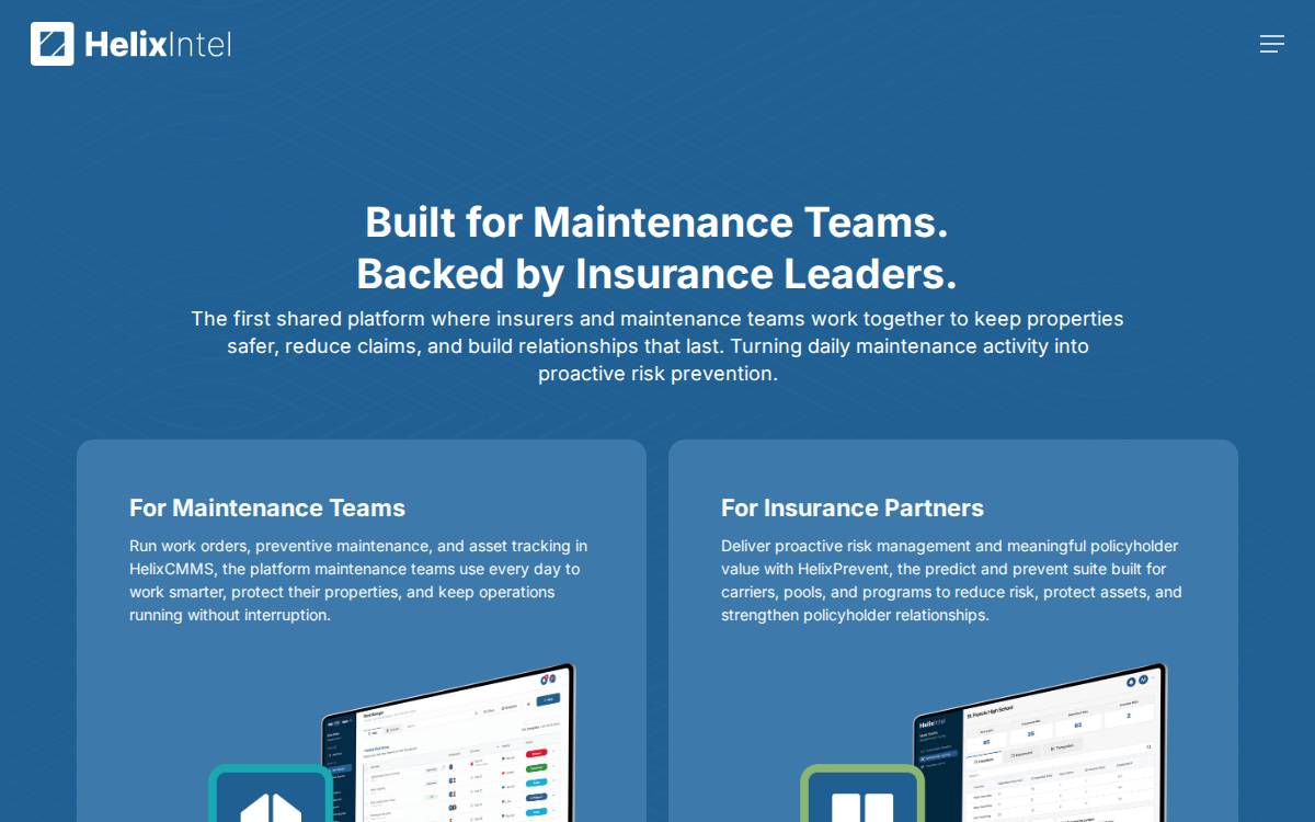 HELIXintel website preview
