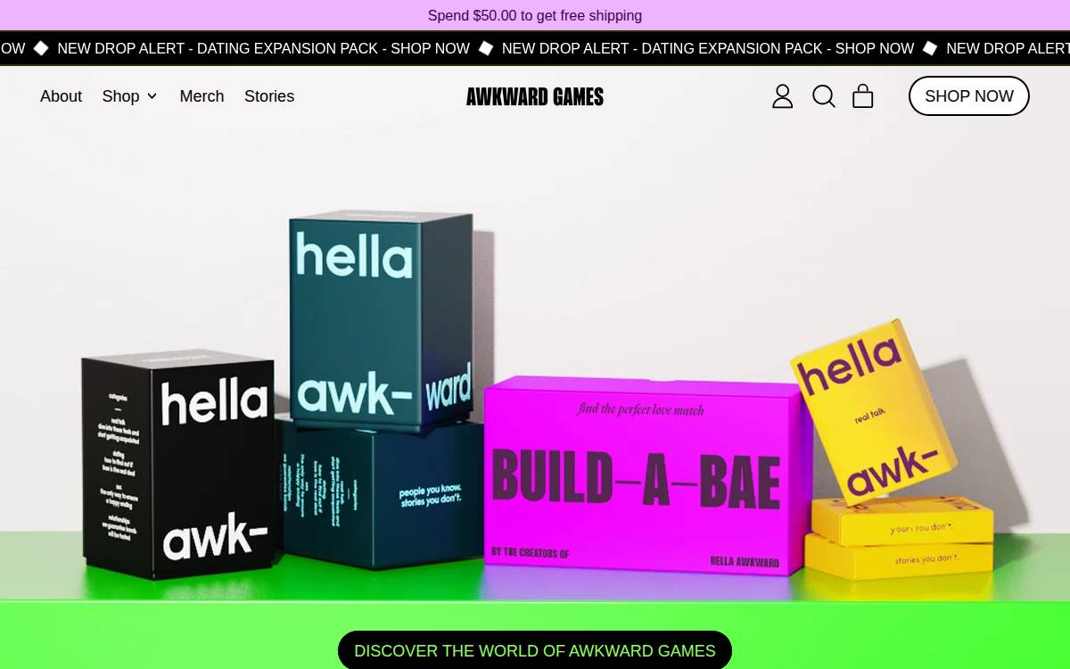 Hella Awkward website preview
