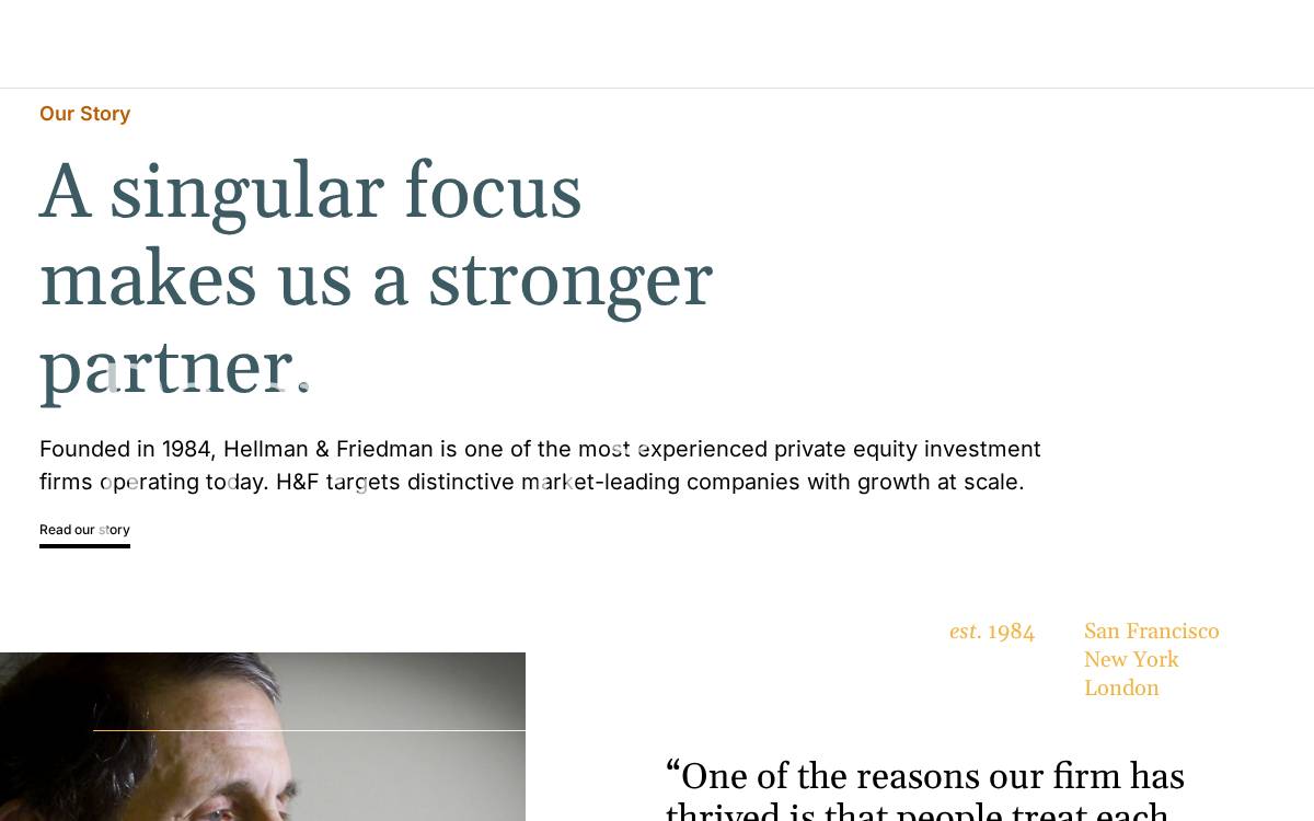 Hellman & Friedman Investors website preview