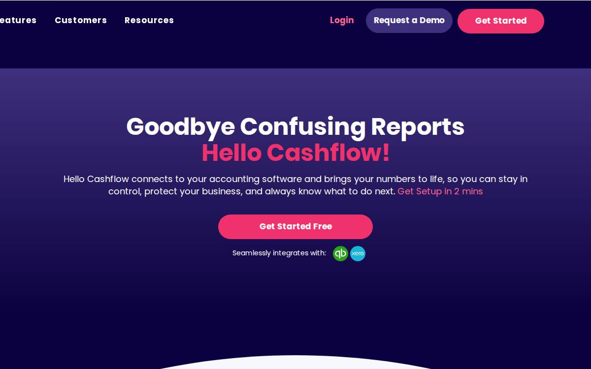 Hello Cashflow website preview