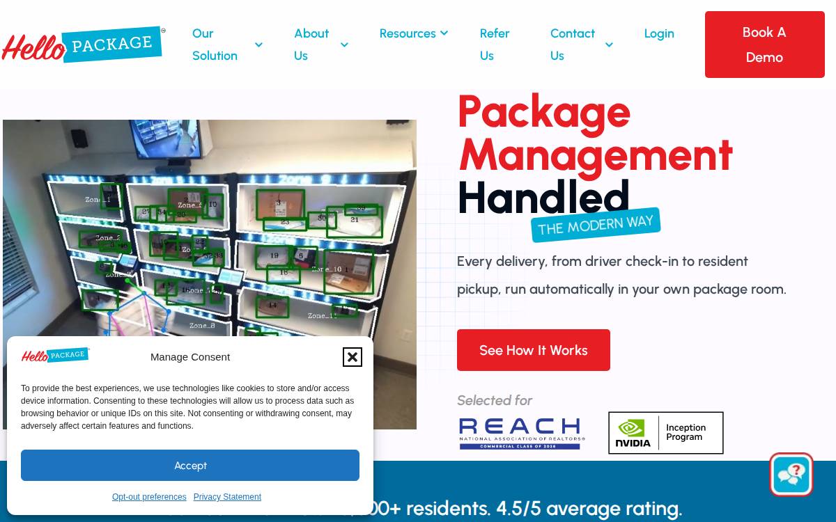Hello Package website preview
