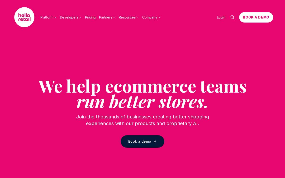 Hello Retail website preview