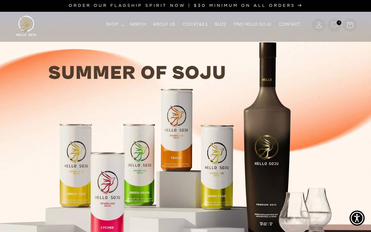 Hello Soju website preview
