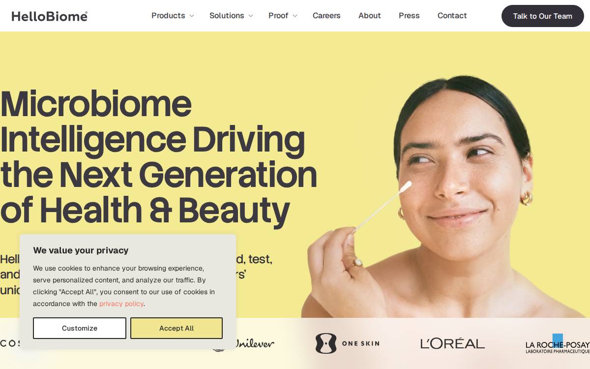 HelloBiome website preview