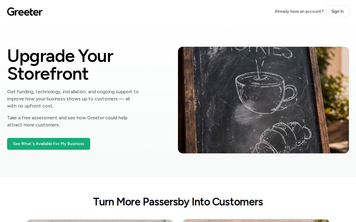 Hellogreeter website preview