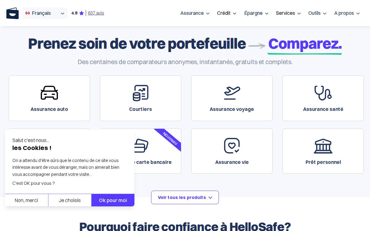 HelloSafe website preview