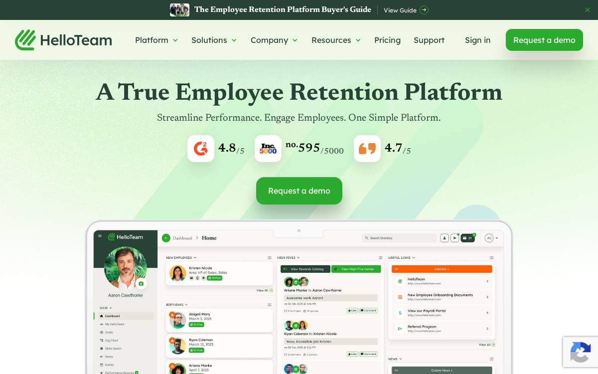 HelloTeam website preview