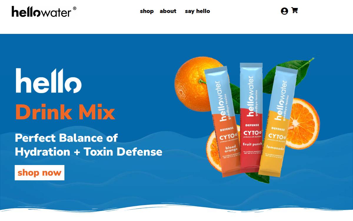 Hellowater website preview