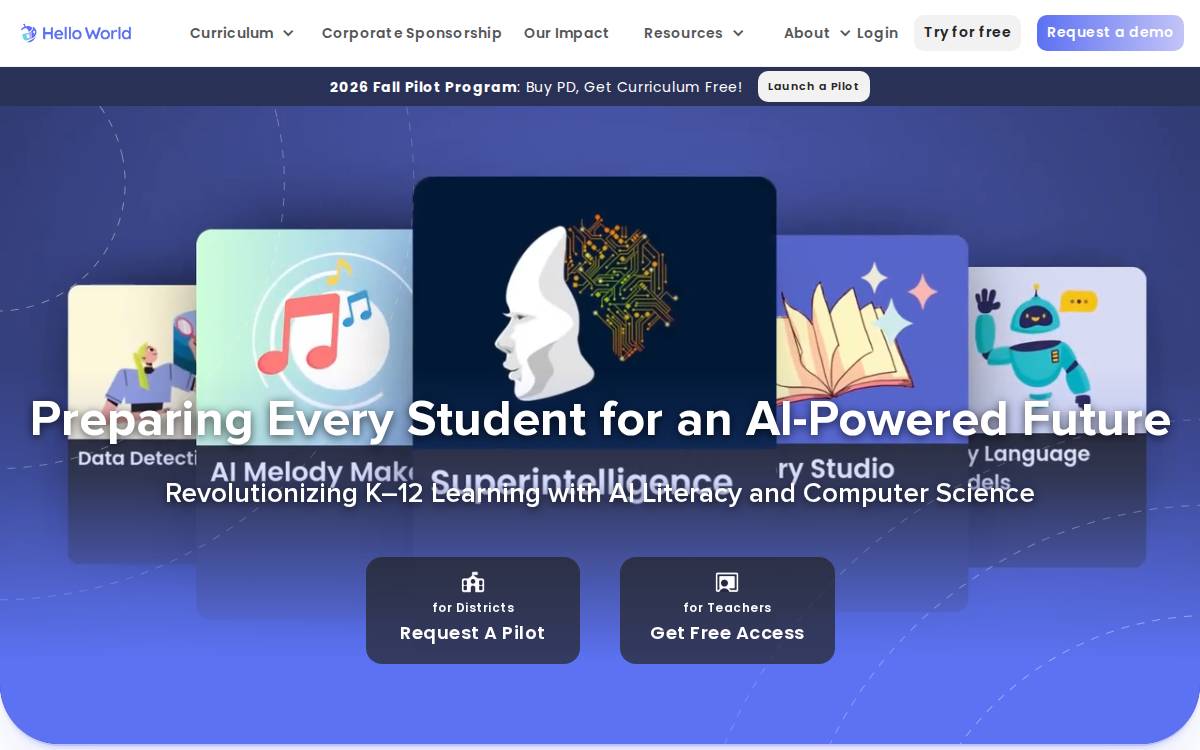 HelloWorld CS website preview