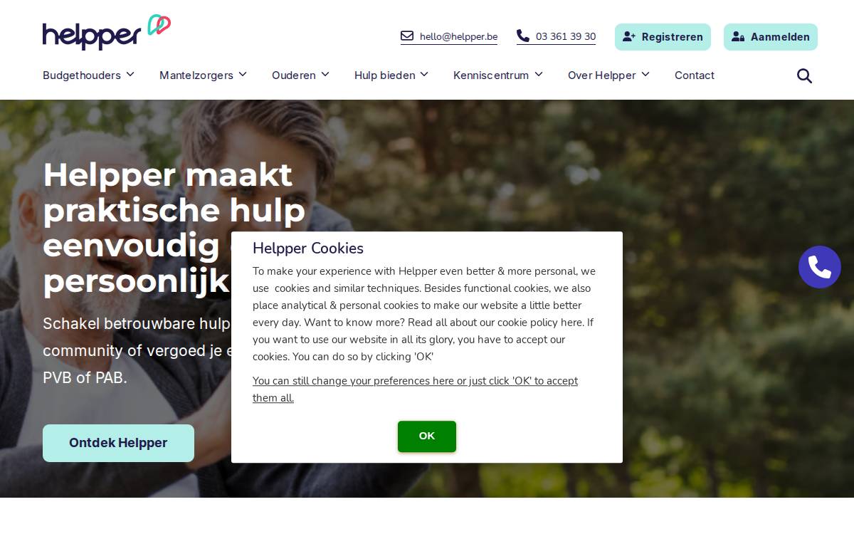 Helpper website preview