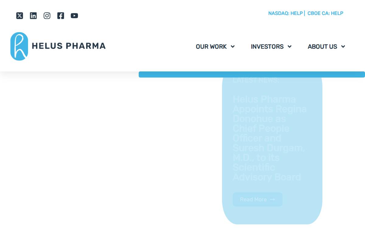 Helus Pharma website preview