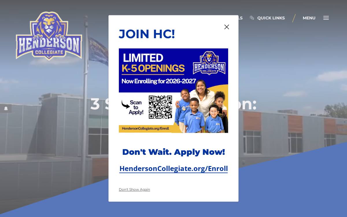Hendersoncollegiate website preview