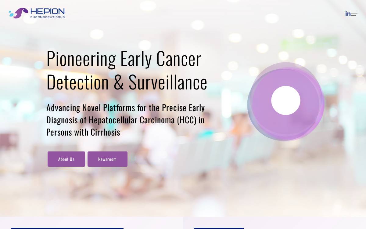 Hepion Pharmaceuticals website preview