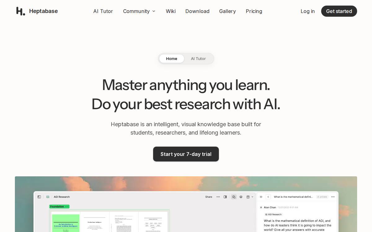 Heptabase website preview