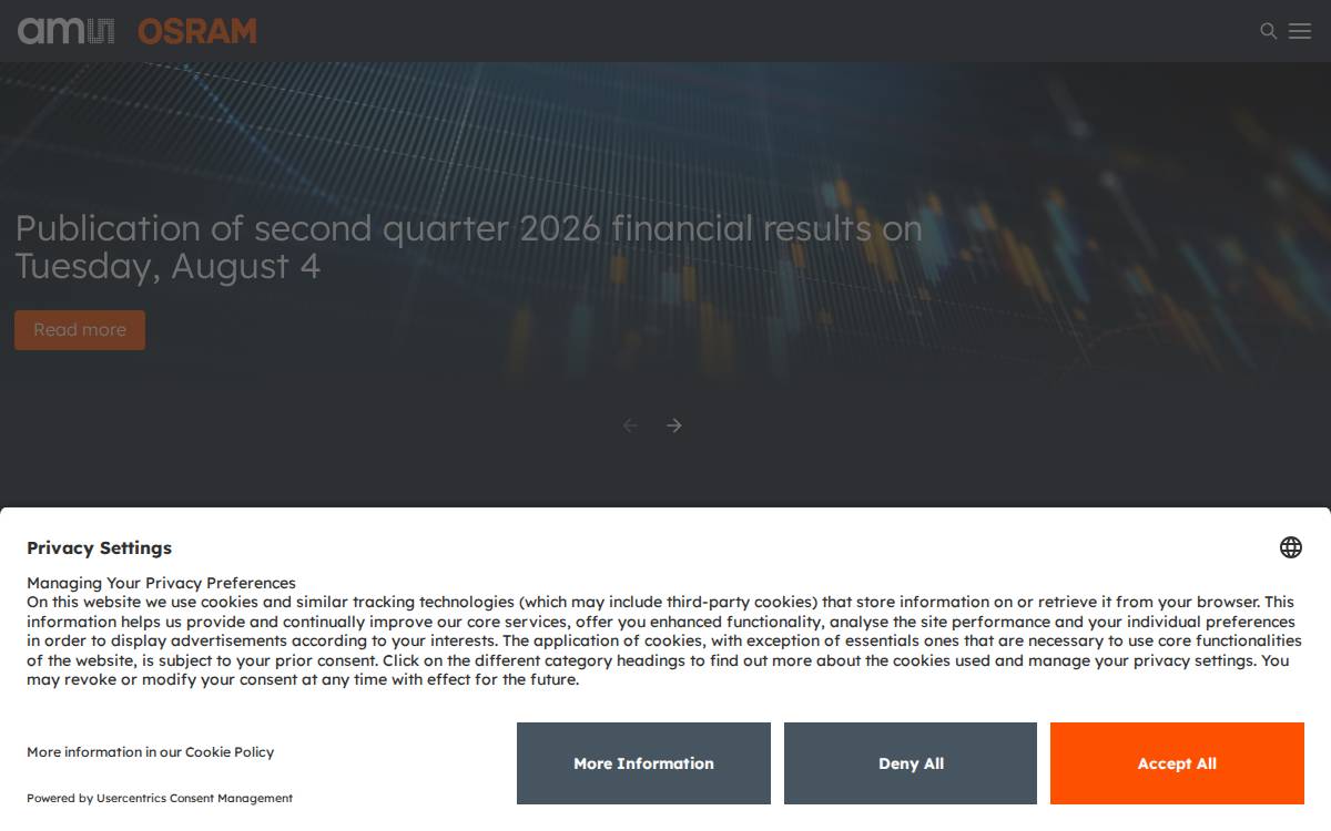 Heptagon Advanced Micro-Optics website preview