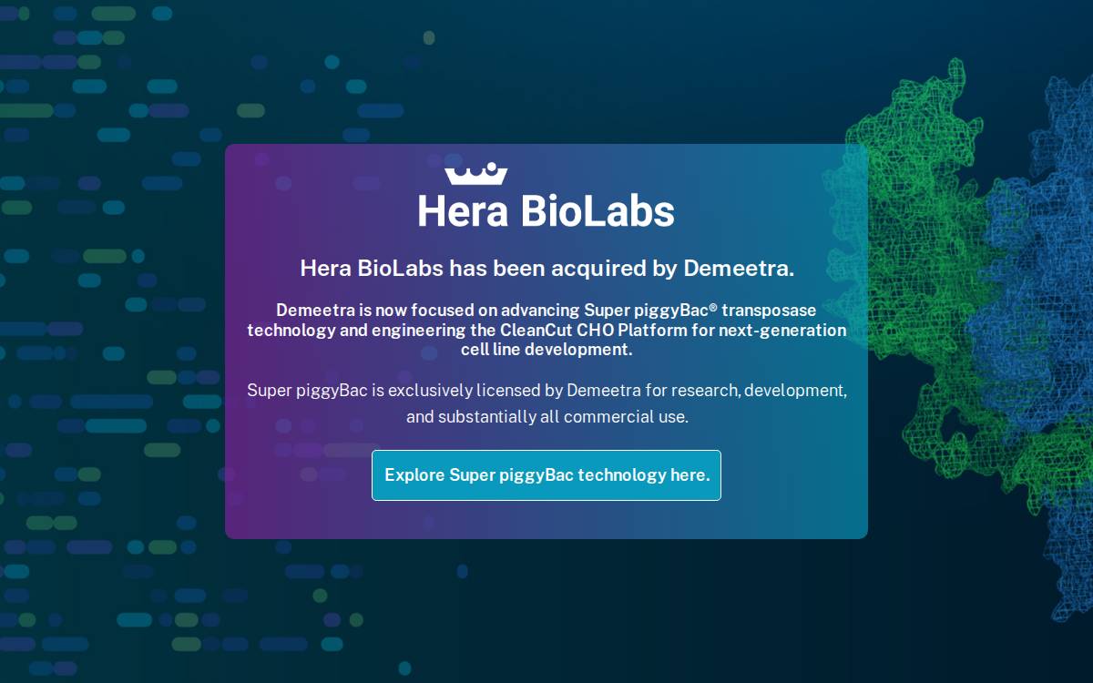 Hera BioLabs website preview