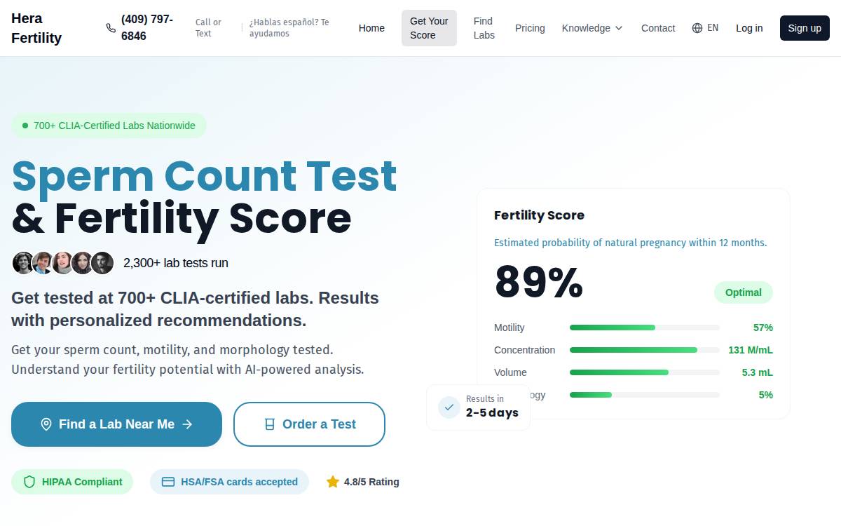 Hera Fertility website preview